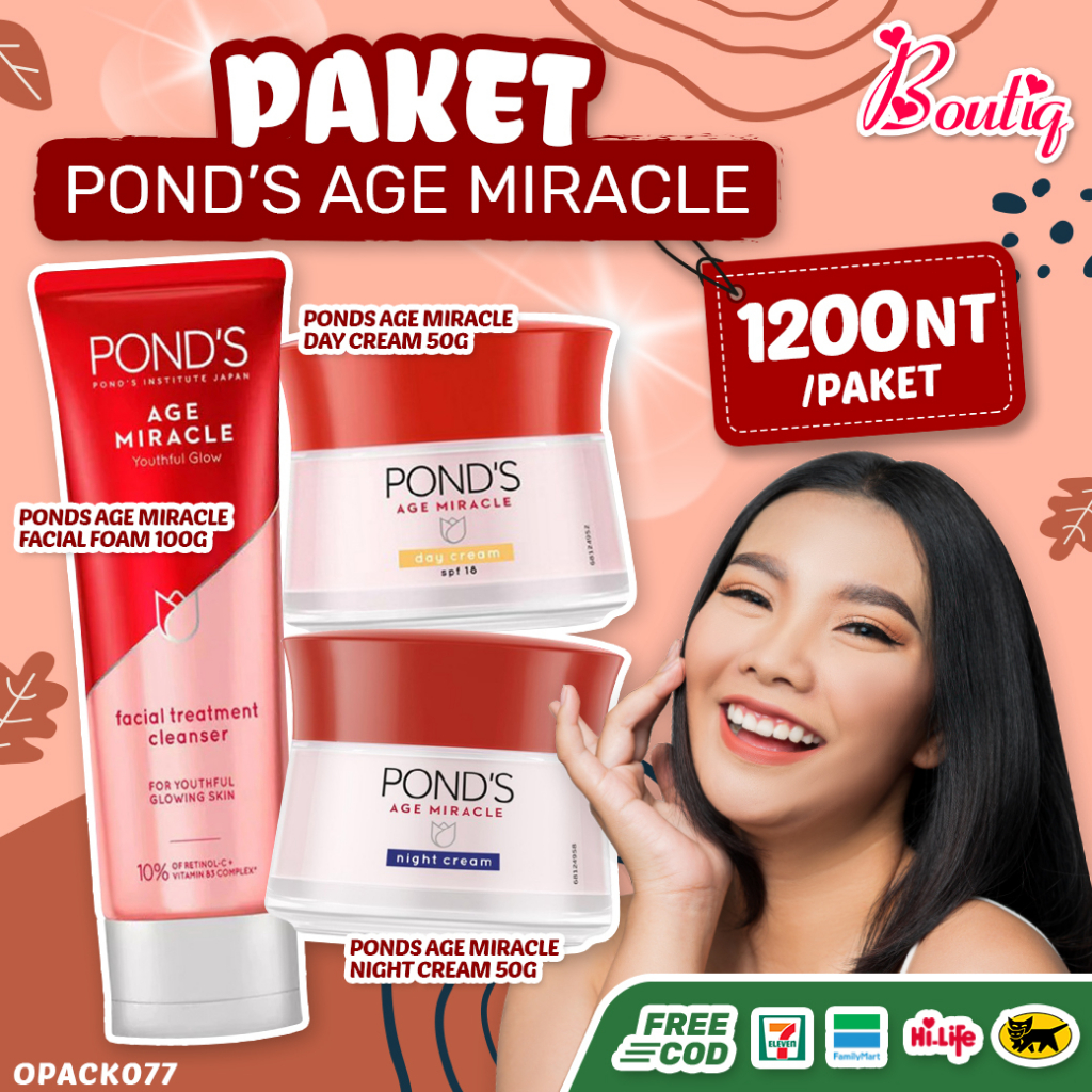 【BoutiQ】PONDS AGE MIRACLE SET ANTI KERUT FACE WASH CREAM 蝦皮購物