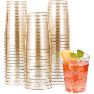 🍹S派對🍹10oz/300ml 粉金/粉銀色塑膠水杯系列 水杯 飲料杯 威士忌杯 水果杯 甜點杯 慕斯杯 塑膠杯