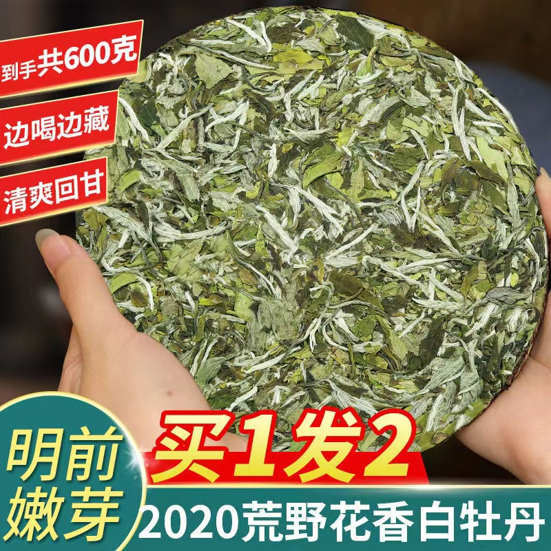 限時促銷福鼎新白茶餅2020年白牡丹白茶福建明前高山花香牡丹壽眉茶葉