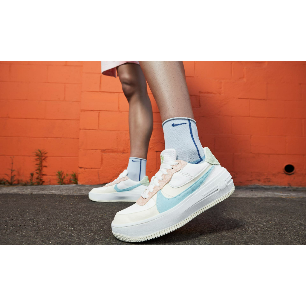 RTG】NIKE AIR FORCE 1 PLT.AF.ORM 粉彩厚底增高拼接休閒女DX2671-100