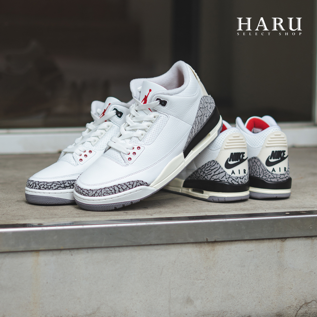 AIR JORDAN 3 WHITE CEMENT AJ3 老屁股白水泥爆裂紋男女復古休閒鞋