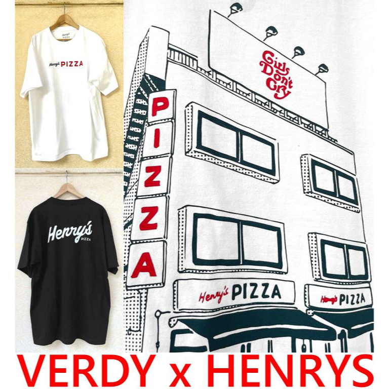 BLACK全新VERDY x HENRYS PIZZA OSAKA開幕限定GIRLS DONT CRY短T