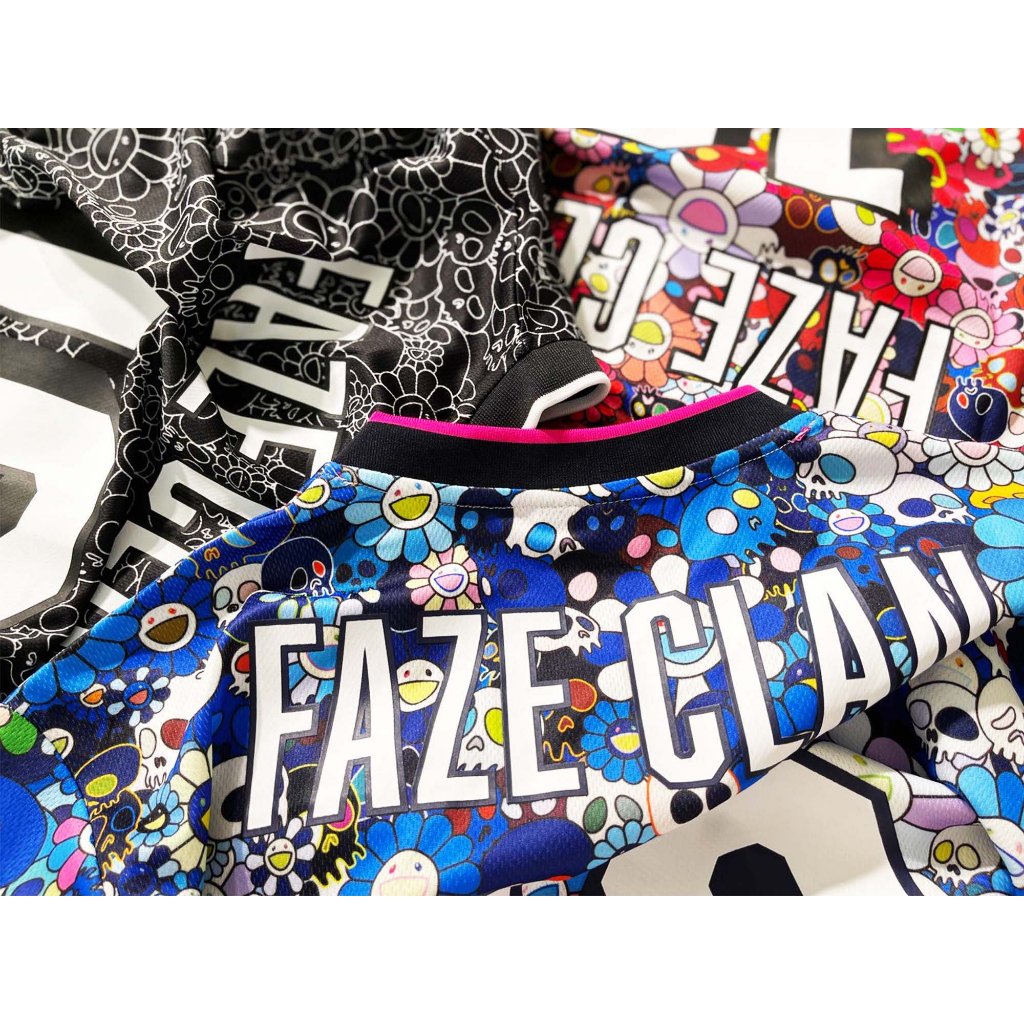 好法大衣服』村上隆Tonari no Zingaro FaZe Clan 滿版花XS號藍色