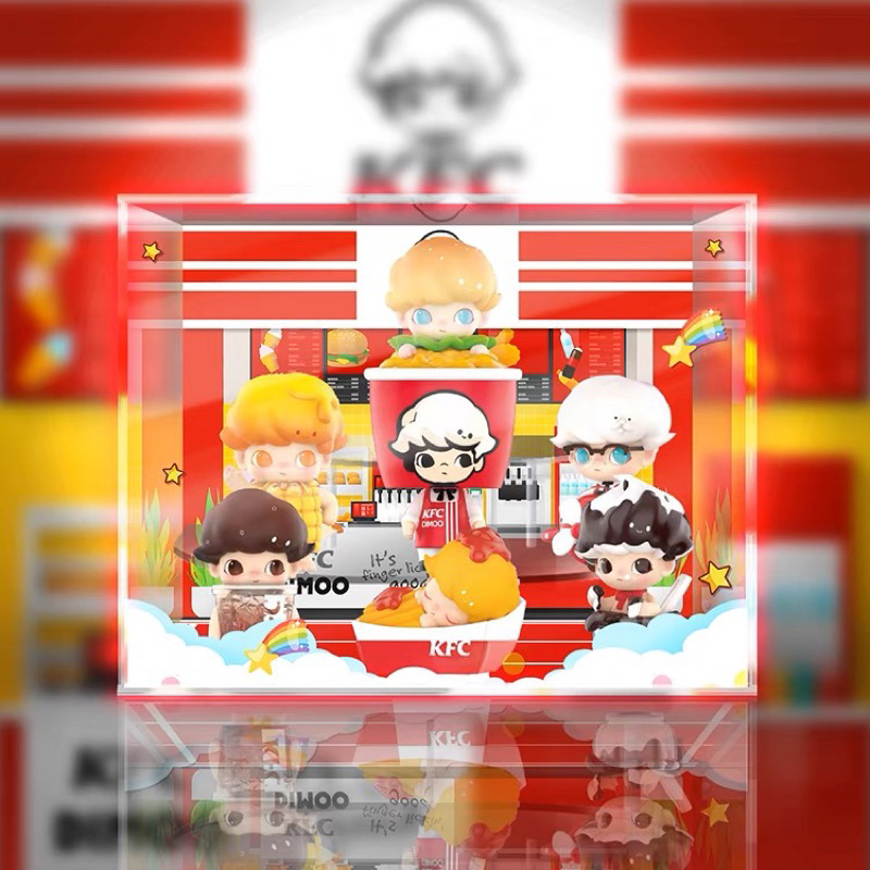 《Yao 挖寶趣》 POPMART 泡泡瑪特 DIMOO x 肯德基 KFC 盲盒 設計師公仔 專用展示盒 | 蝦皮購物