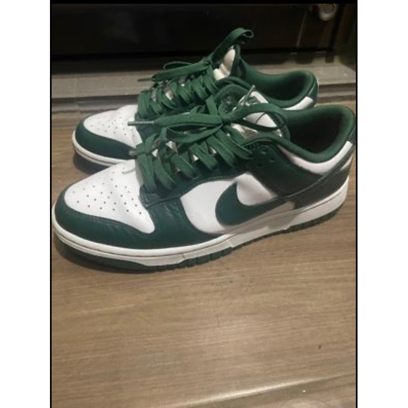 降價]二手美品Nike dunk low team green 白綠色us9 27cm 9成新| 蝦皮購物