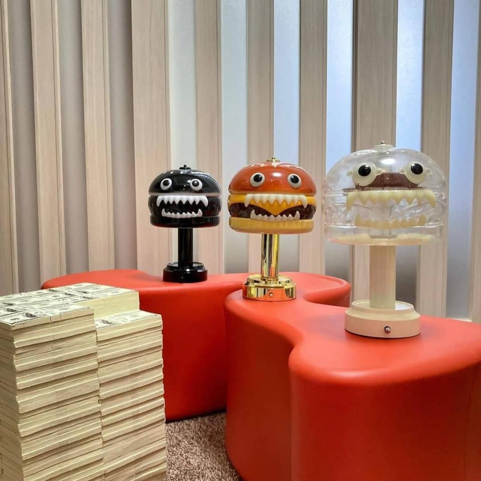 現貨UNDERCOVER x Medicom Toy 漢堡燈黑白透明原色HAMBURGER LAMP 可