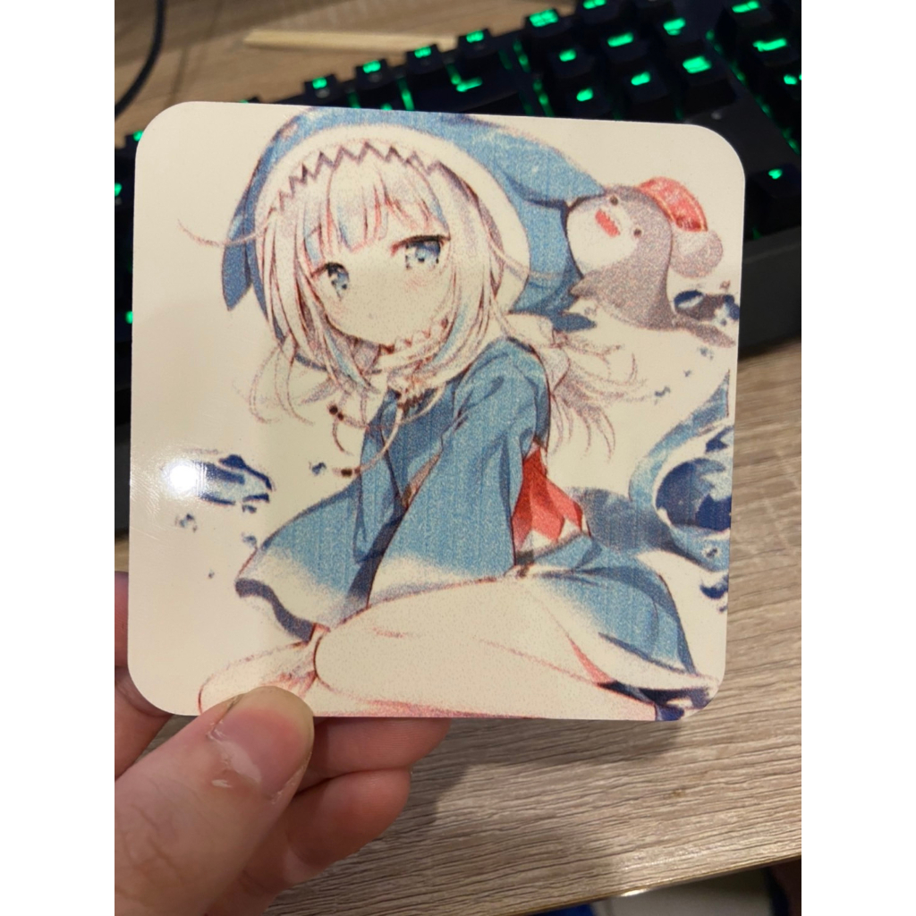 Hololive 噶嗚·古拉杯墊 古拉COS 鯊魚 鯊鯊 Gawr Gura Gawr Gura杯墊 | 蝦皮購物