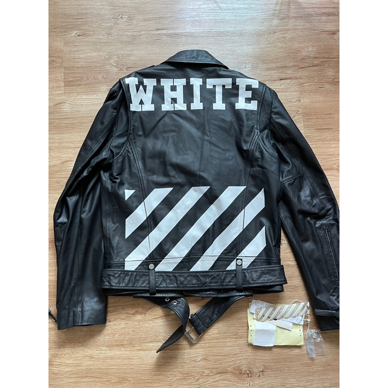 Off-White Off-White Virgil Abloh Leather Biker Jacket FW2016