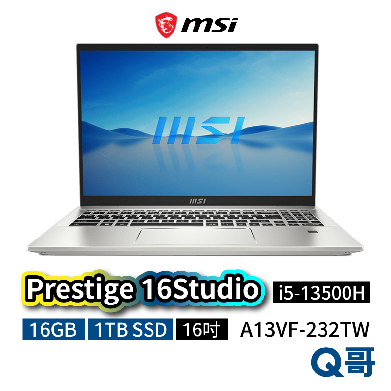 MSI Prestige 16 Studio A13VF-043XES - Portatile Con Intel Core I7-13700H, Schermo 16", SSD 1TB, Scheda Grafica Potente