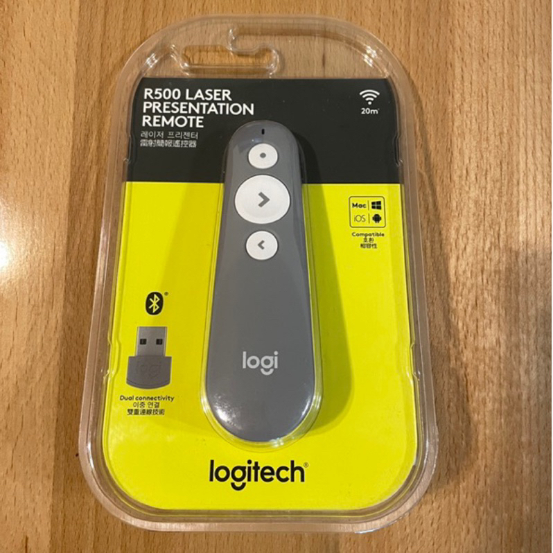 [全新]logitech R500 laser 藍芽 usb 紅點雷射 簡報筆 | 蝦皮購物