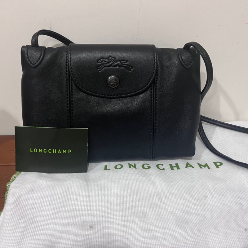 Longchamp le pliage online cuir black