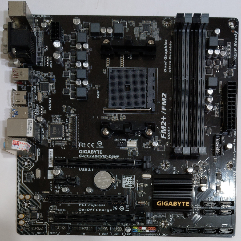 技嘉 Gigabyte 主機板 F2A88XMD3HP (AMD FM2+ 腳座) TypeC 蝦皮購物