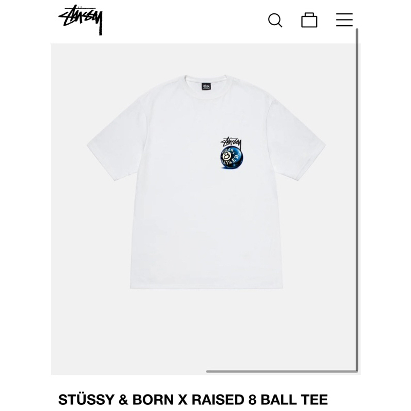 23 STÜSSY & BORN X RAISED 8 BALL TEE 短袖T恤八號球潮流街頭正品滑板