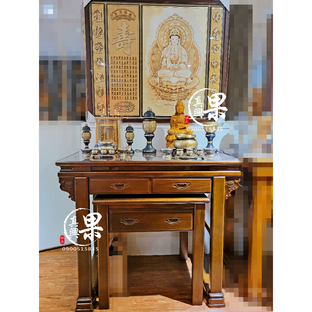 《果真興佛具》實體店面安心購買 神明廳規劃 神像金身 祖先牌位 佛桌佛聯 神衣神帽 宮廟百貨 實木家具@大溪神桌 | 蝦皮購物