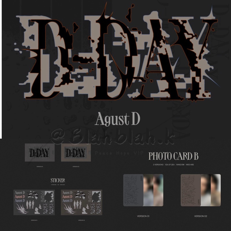 閔玧其SUGA Agust D's Solo Album “D-DAY” 專輯代購Weverse 官網特典團