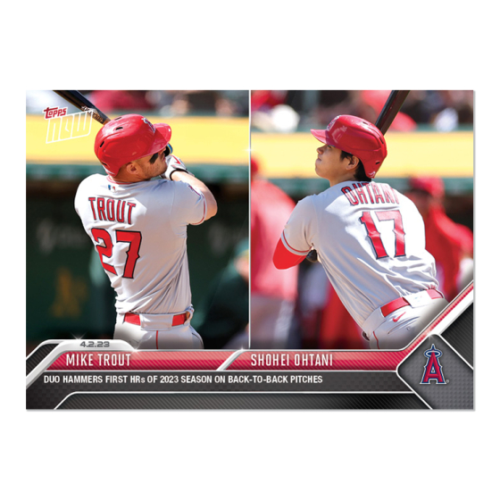 大谷翔平Trout 球員卡2023 MLB TOPPS NOW Card 36 背靠背開轟| 蝦皮購物