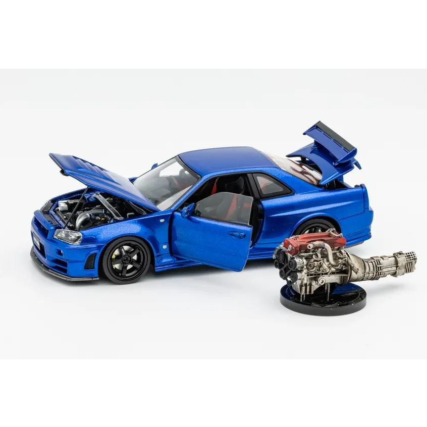 模例】PGM x One Model 1/43 NISSAN SKYLINE GT-R R34 Z-tune 海灣藍