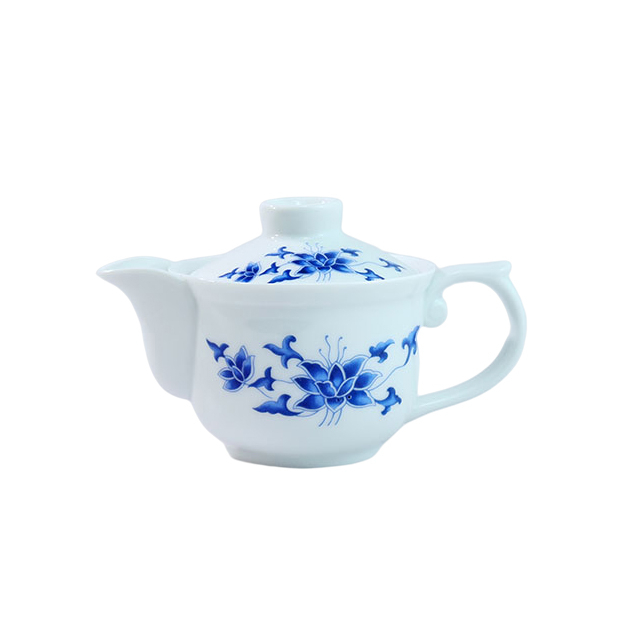 台湾 自慢堂 白磁茶壺 桃花柄（三希 牙白 茶壺 - 桃花源(中国茶・茶器 