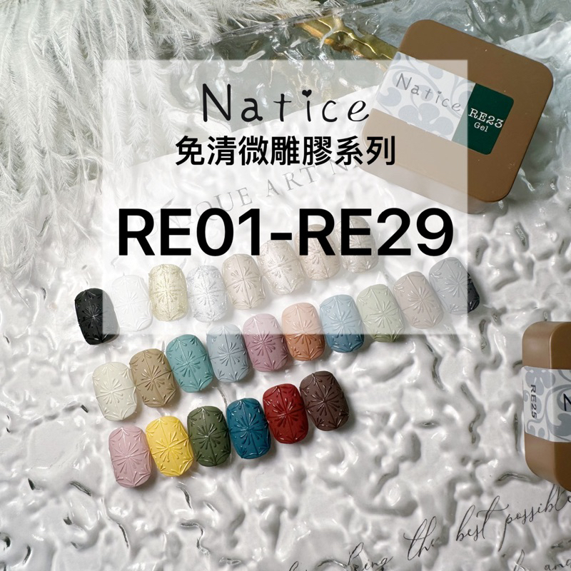Natice 免清花磚微雕膠系列 RE系列 / RE01-RE29 / 美甲凝膠 合格中標 / 晶彩殿堂 | 蝦皮購物