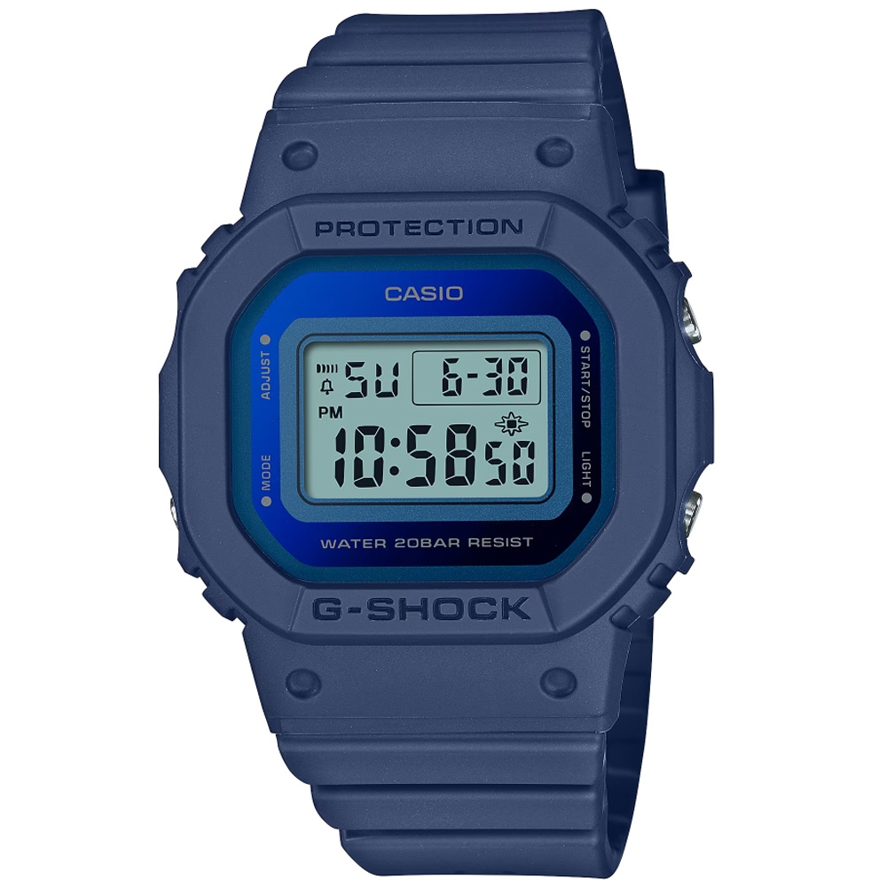 CASIO】G-SHOCK GMA系列藍色經典方形數位電子女錶GMD-S5600-2 台灣卡西歐公司貨保固一年| 蝦皮購物
