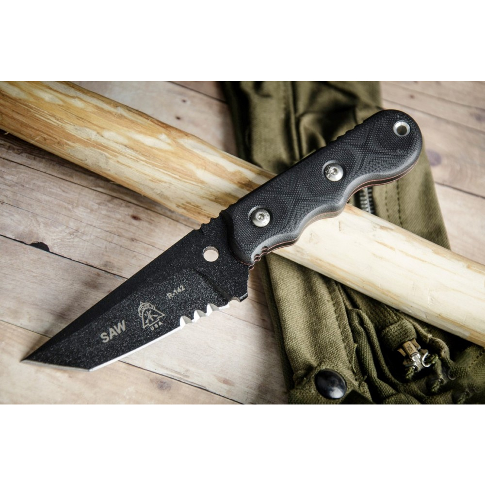 Tops Knives SAW 02 黑G10柄特戰直刀(刀刃Black Traction Coating表面處理) | 蝦皮購物