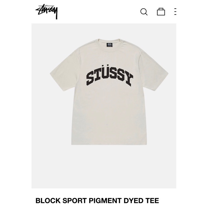 🇺🇸美國正品23 STUSSY BLOCK SPORT PIGMENT DYED TEE 字母款 潮流 滑板嗚嗚