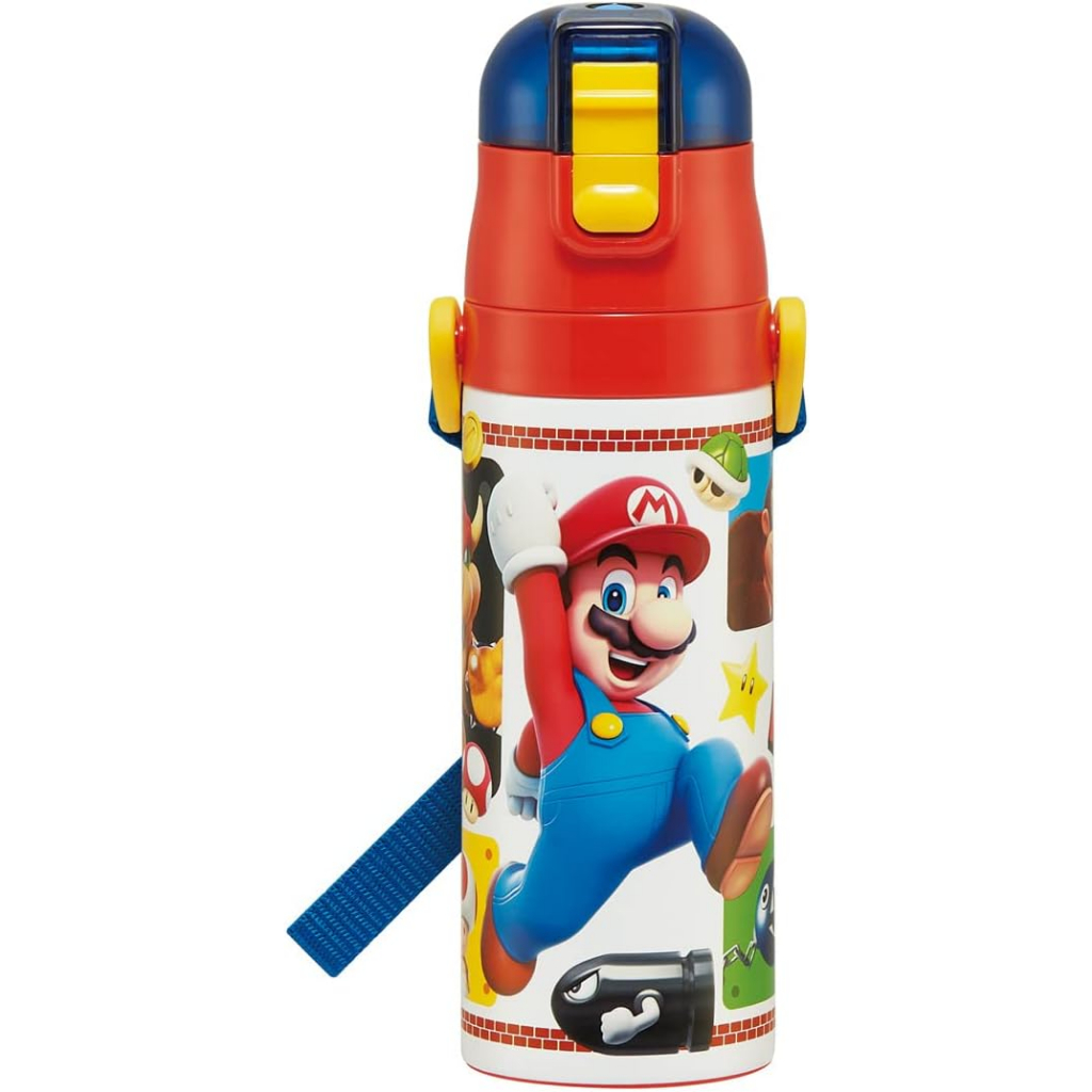 Skater Super Mario Stainless Water Bottle 580ml As Shown in Figure One Size