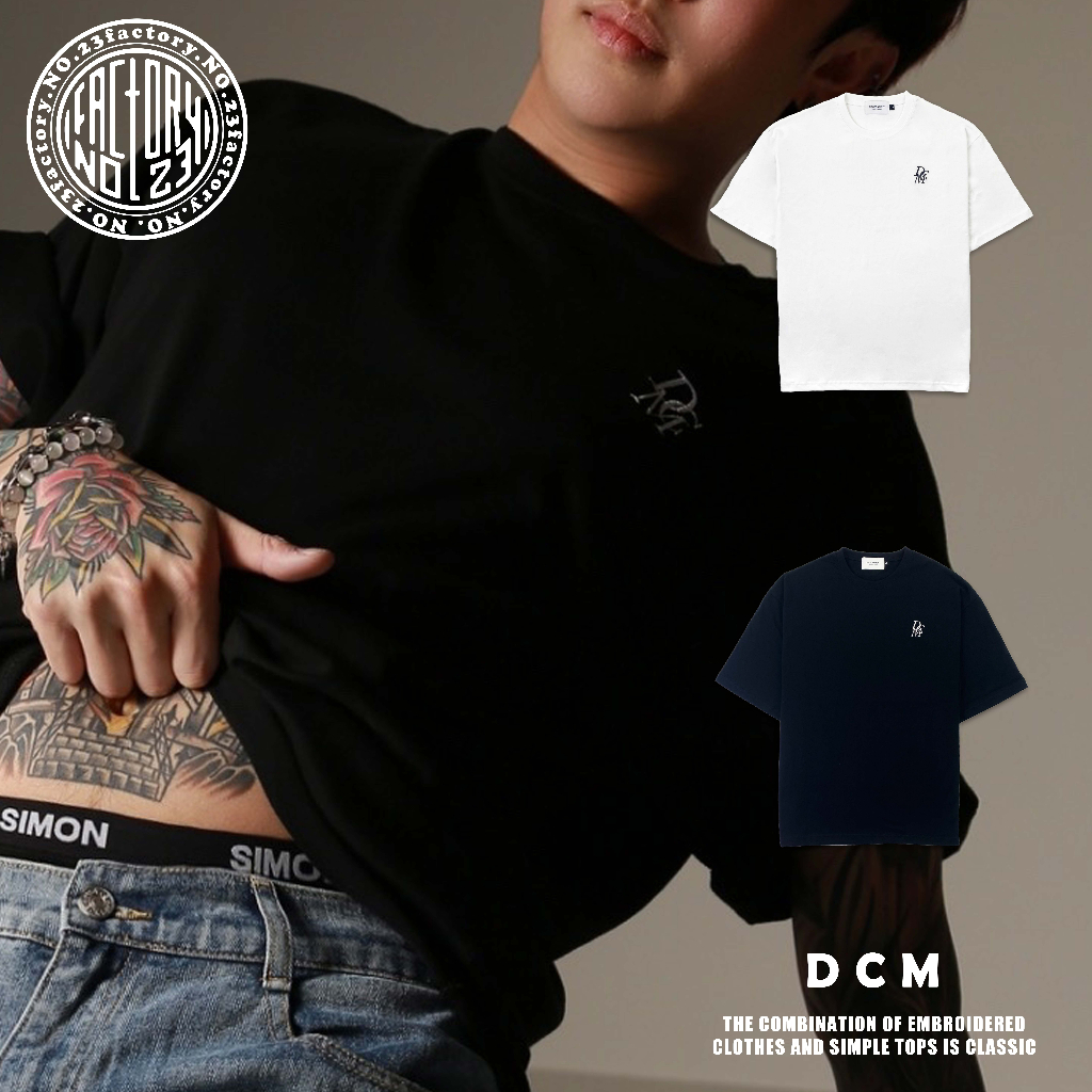 【No.23Factory】 DCM2316 獨家款 高密度 刺繡 LOGO 短袖 簡約 百搭 男女皆可 短袖 短踢 | 蝦皮購物