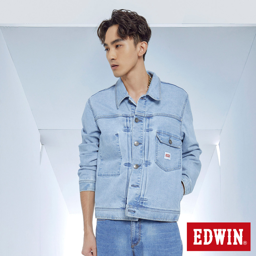 EDWIN 男款 怪彈力系列 Type 1 雙口袋設計丹寧外套(重漂藍) | 蝦皮購物
