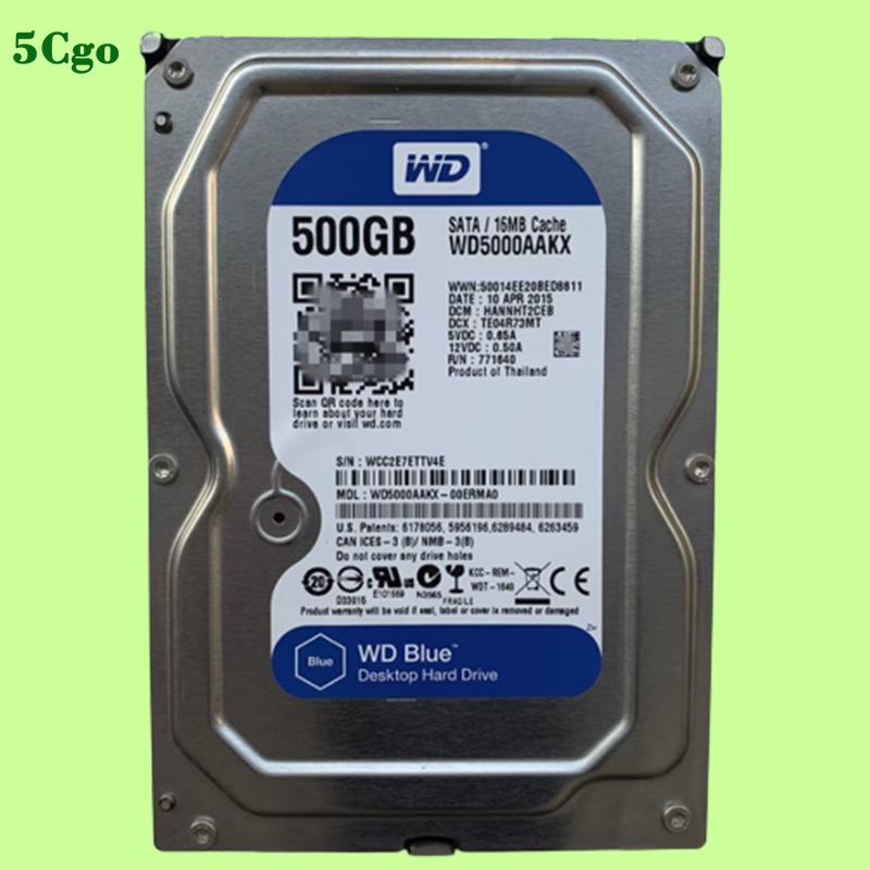 5Cgo【含稅】WD/西部數據WD5000AAKX 500GB 3.5寸7200轉16M 藍標桌上型