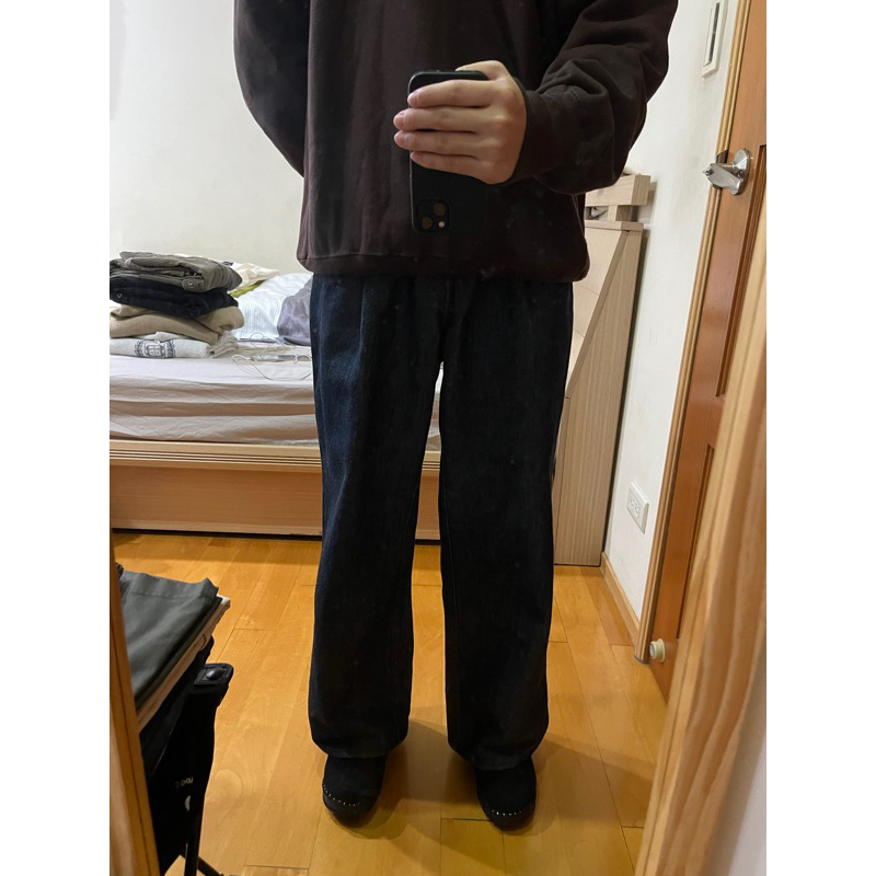 二手) AURALEE / HARD TWIST DENIM WIDE SLACKS 3號寬版牛仔褲日系原色