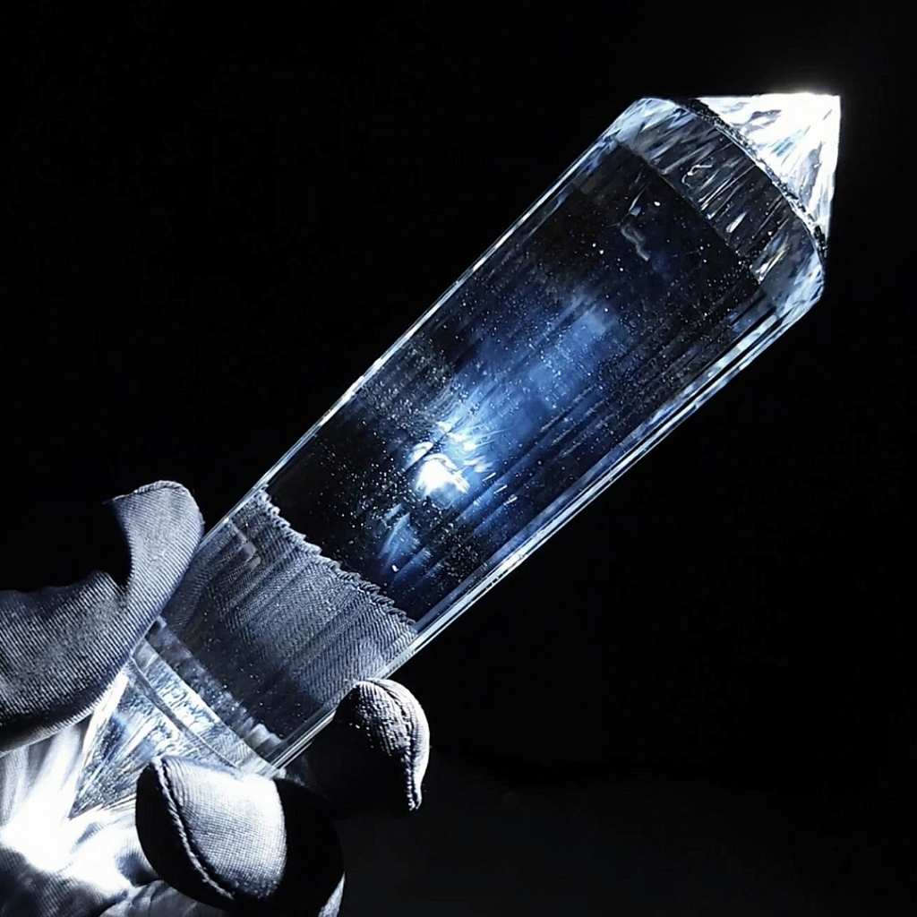 Very Crystal】☆136mm 收藏級沃格爾藍針水晶☆【PW9827】36側刻面藍針