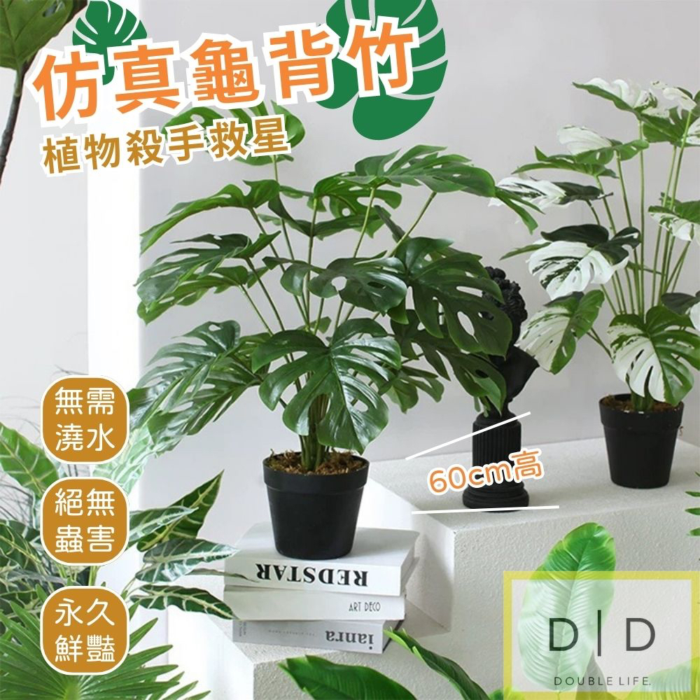 【台灣現貨】仿真龜背竹 辦公居家綠化佈置 仿真綠植物 龜背竽 植物盆栽 仿真花 居家 商業擺飾 綠化植物 | 蝦皮購物