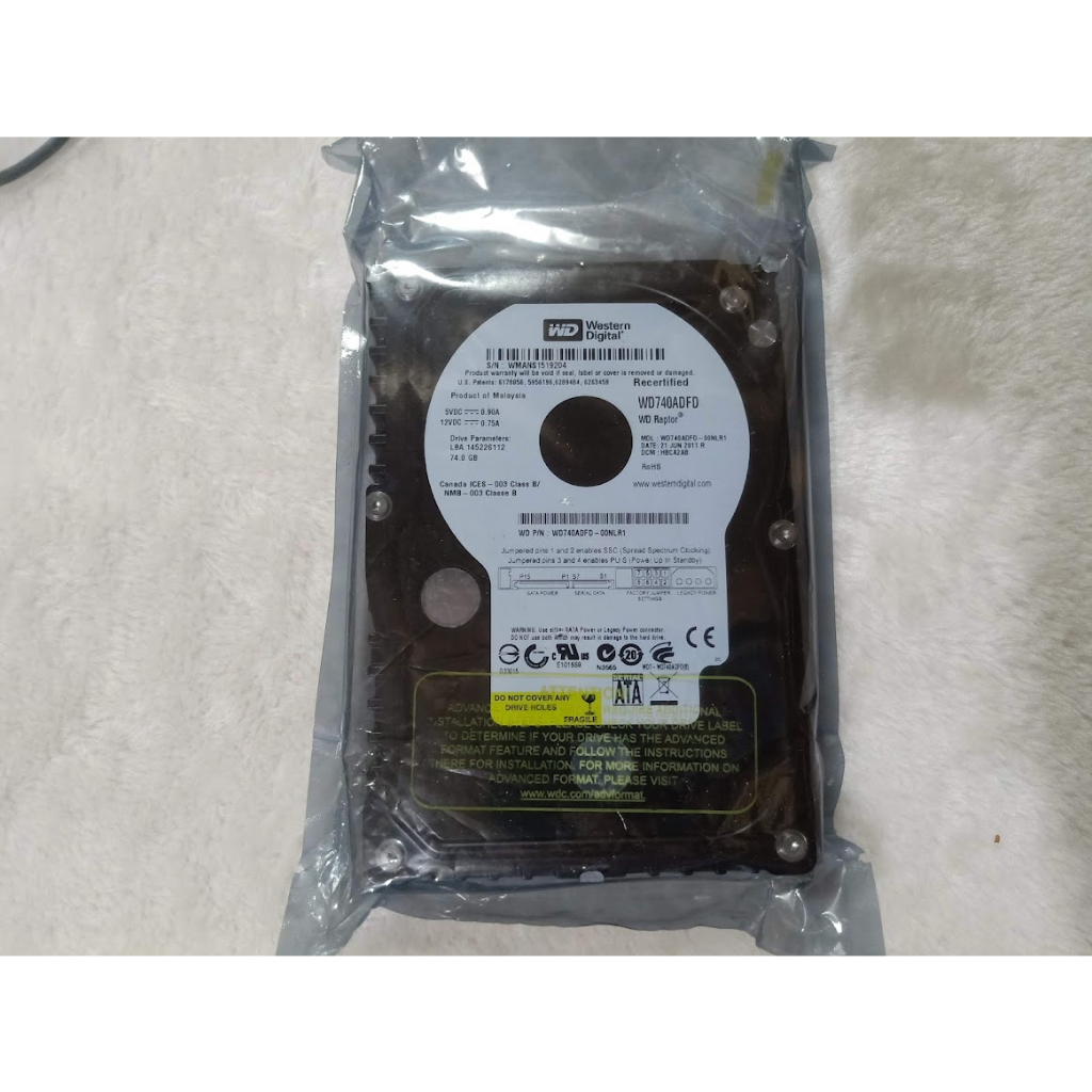 WD Raptor 暴龍 萬轉 10000 RPM WD740ADFD 74G 3.5吋硬碟 | 蝦皮購物