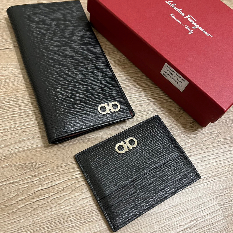 瑞奇二手精品 salvatore ferragamo 拉鍊長夾 logo 牛皮防刮 美品