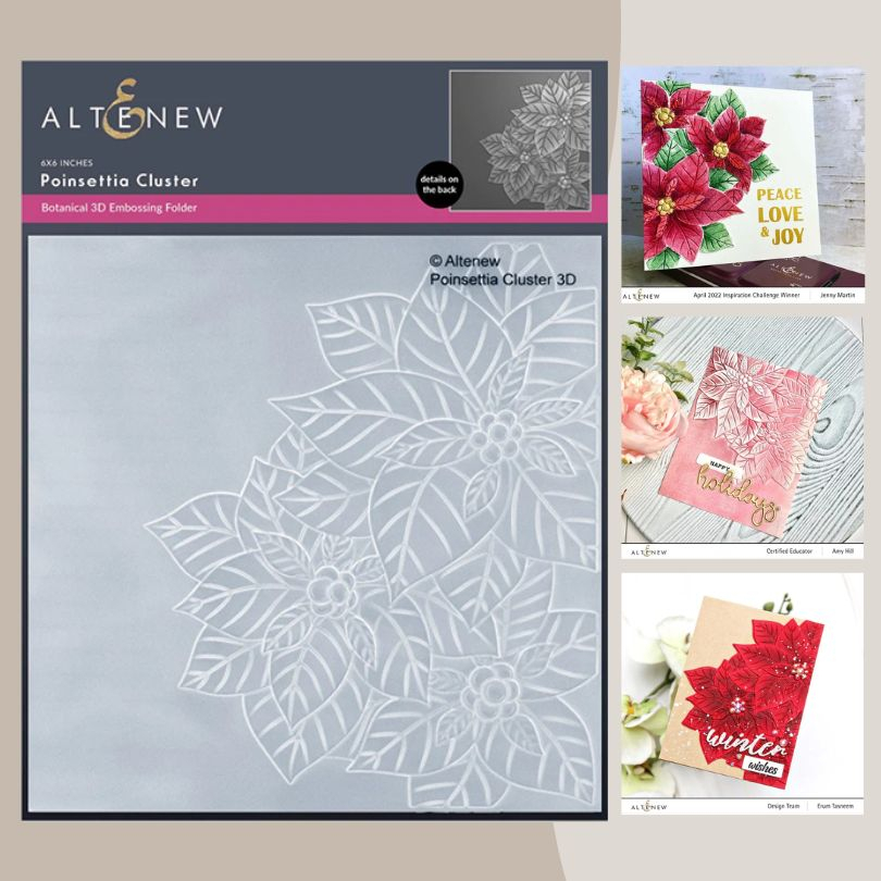 『牧莎記事』Altenew 3D浮雕壓模 聖誕紅 一品紅欉 聖誕節的葉子 模浮雕片 -美國進口-ALT-7340 | 蝦皮購物