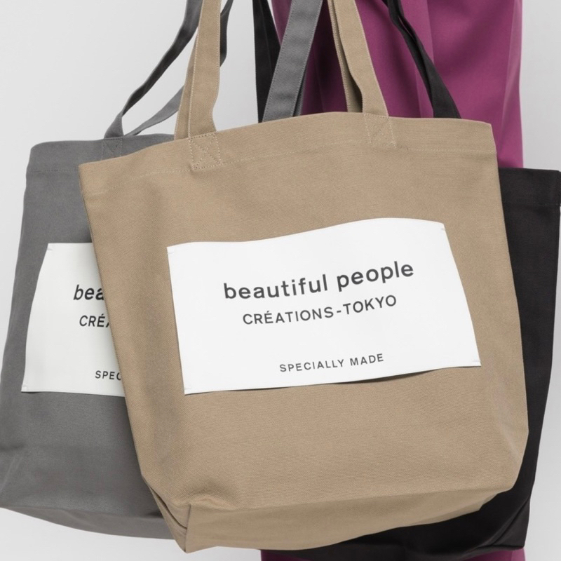 ❣️現貨❣️beautiful people 日本製帆布袋SDGs name tag tote bag