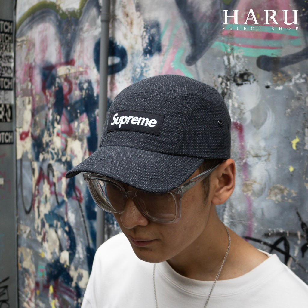 HAru] 現貨SUPREME KEVLAR CAMP CAP 亞麻布帆布BOX LOGO 黑灰五分帽老