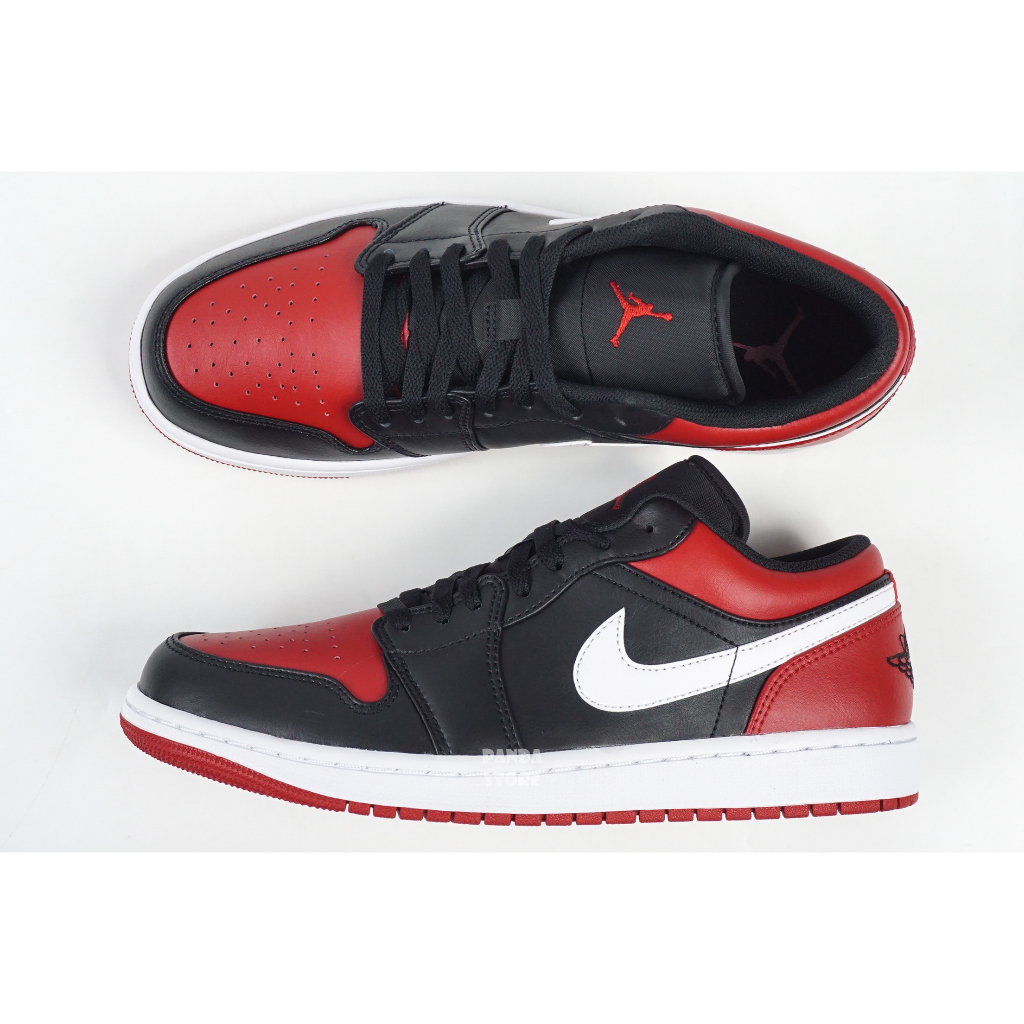 胖達）NIKE AIR JORDAN 1 LOW BRED TOE 553558-066 黑紅白 男鞋