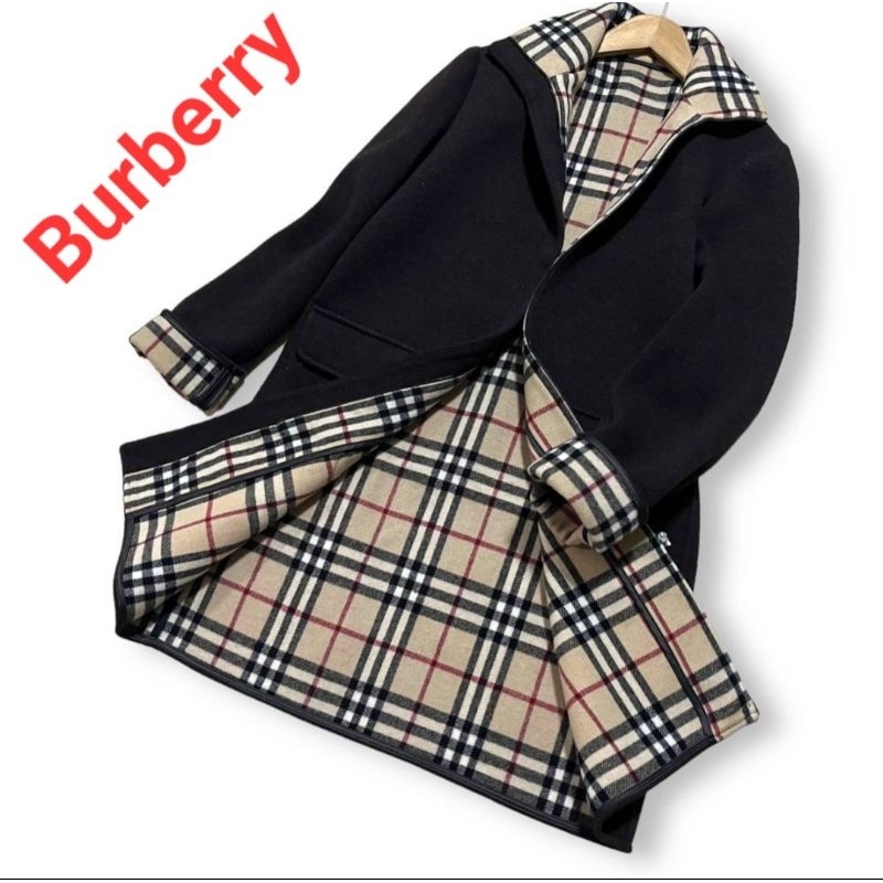 38（M）近新品／Burberry London /女神羊毛大衣／深棕色| 蝦皮購物