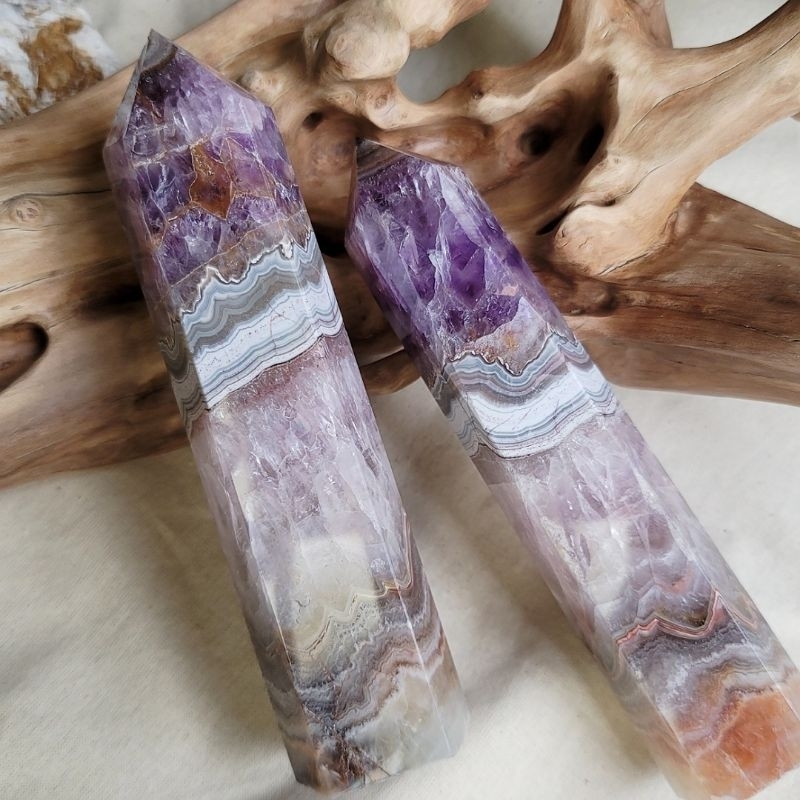 紫晶瑪瑙共生柱•水晶柱| 蝦皮購物