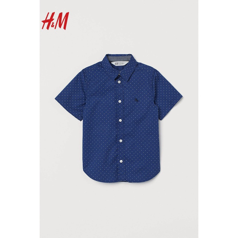H&M HM 短袖上衣襯衫120cm 130cm 140cm 點點圓點全新吊牌未剪