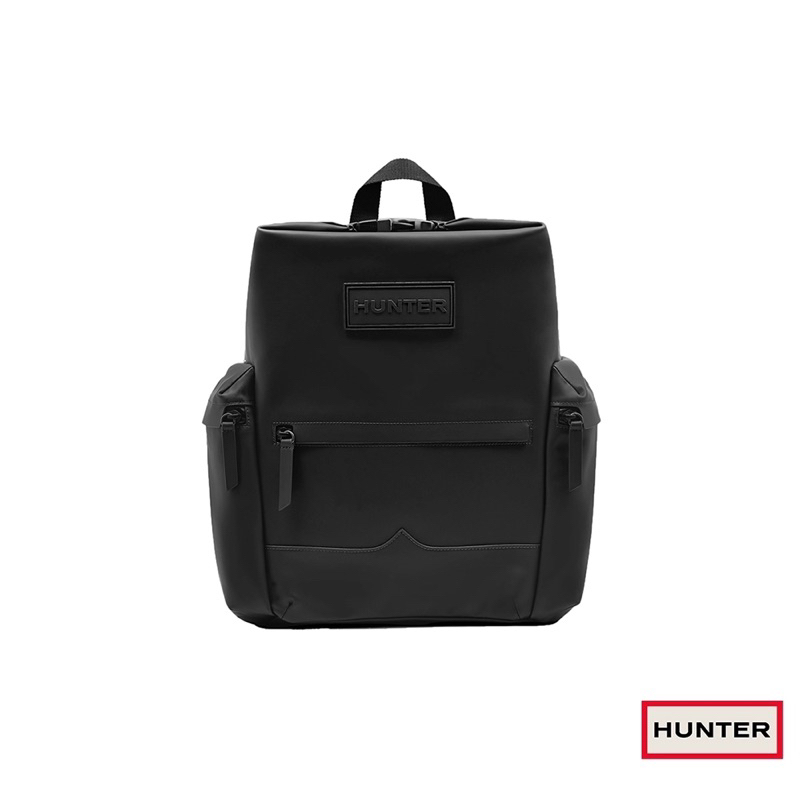 Hunter Original Rubberized Leather 上方開扣橡膠塗層皮革後背包-黑色