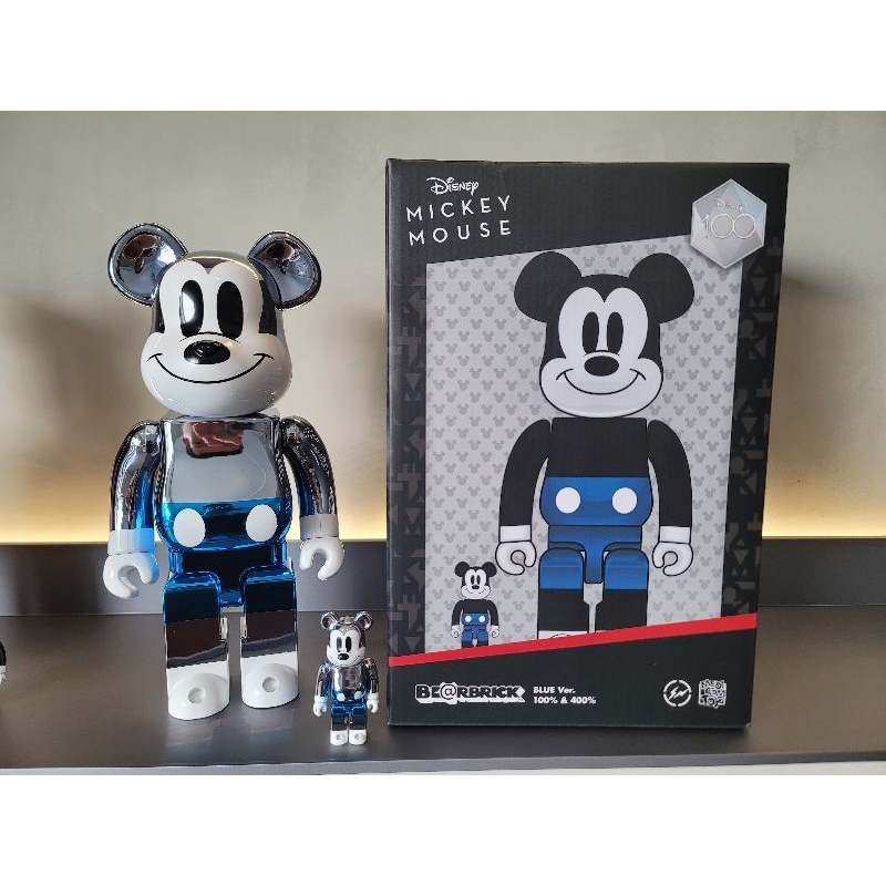 BE@RBRICK fragmentdesign MICKEY MOUSE BLUE VER 100% 400% 藤原浩