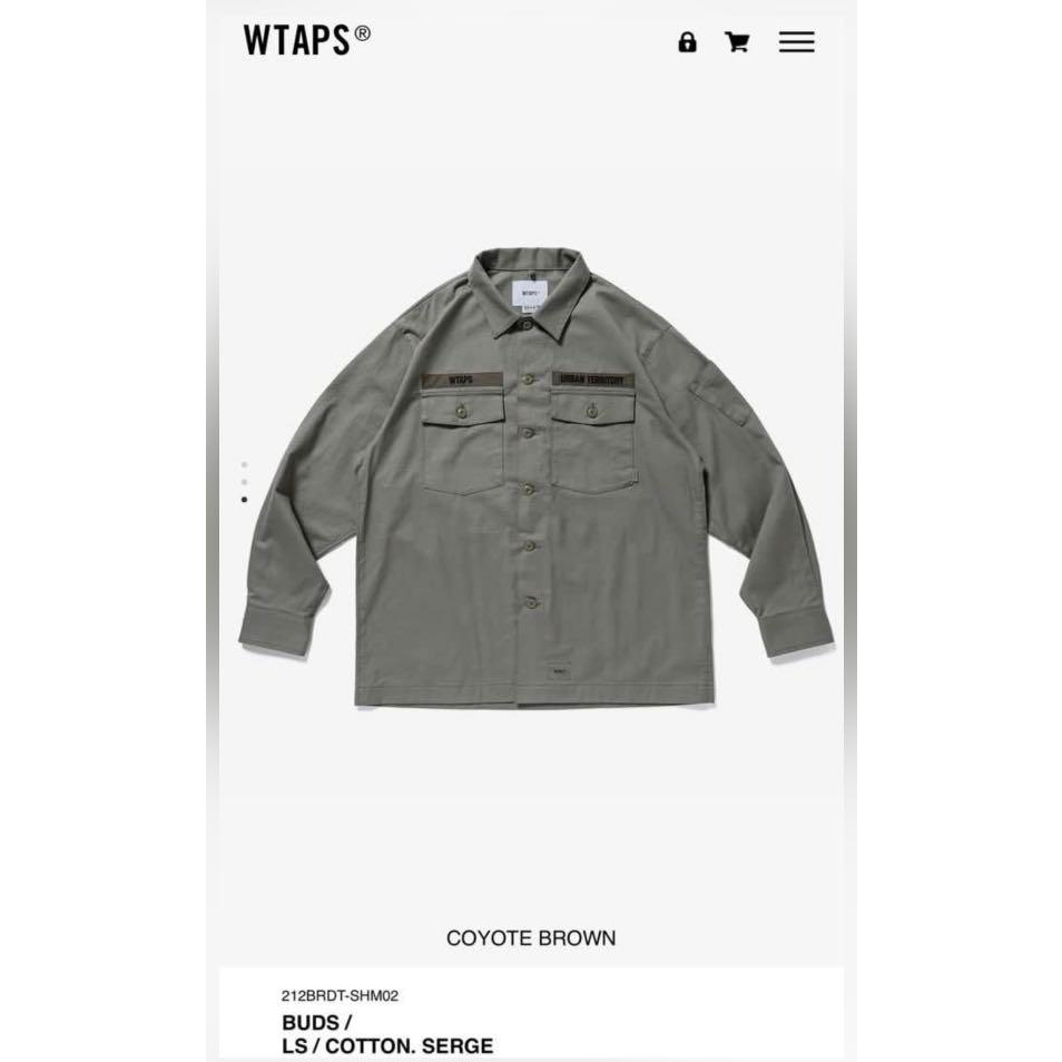 wtaps 21aw buds ls SERGE COYOTE BROWN S號