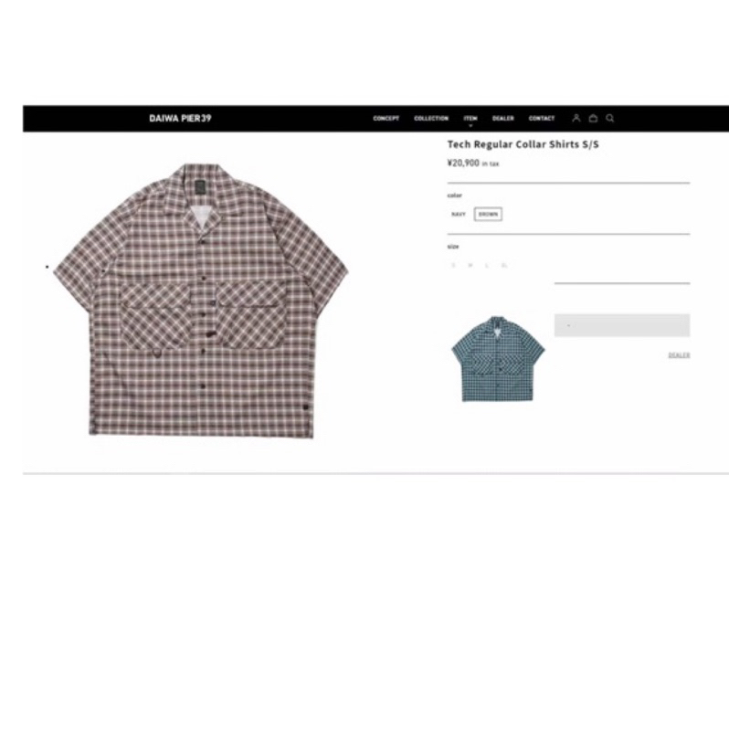 🇯🇵 DAIWA PIER39 TECH REGULAR COLLAR SHIRTS SS 五週年短袖格紋襯衫