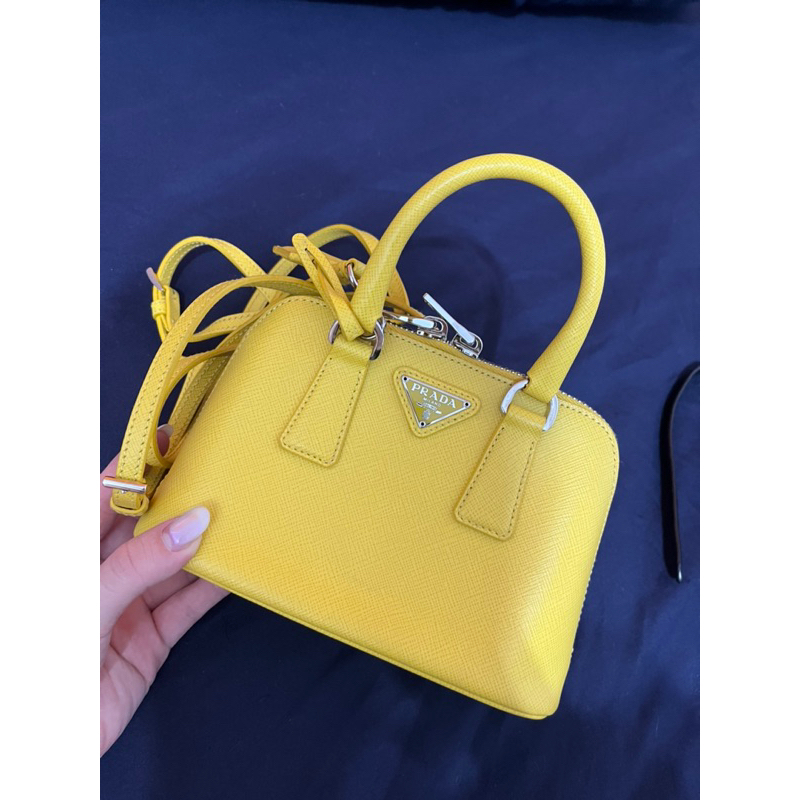 Mini Saffiano Promenade Bag Yellow (Soleil)