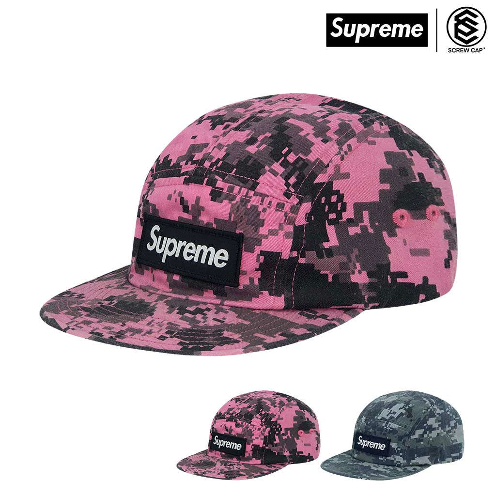 SUPREME NYCO TWILL CAMP CAP 數位迷彩粉/ 綠五分割五分割帽⫷ScrewCap