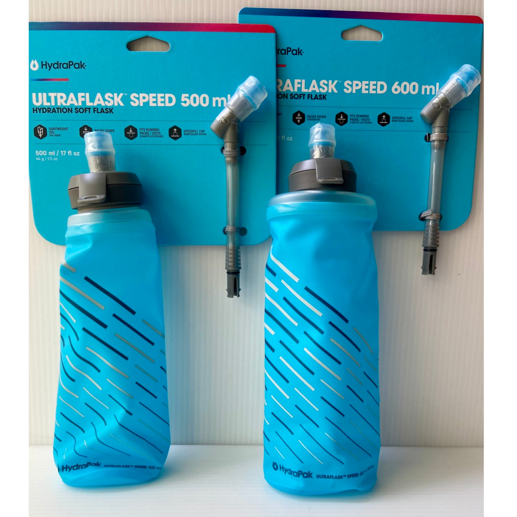 Sporteer Soft Hydration Flask - 500 ml - Collapsible TPU- BPA Free - 2-Pack, Blue