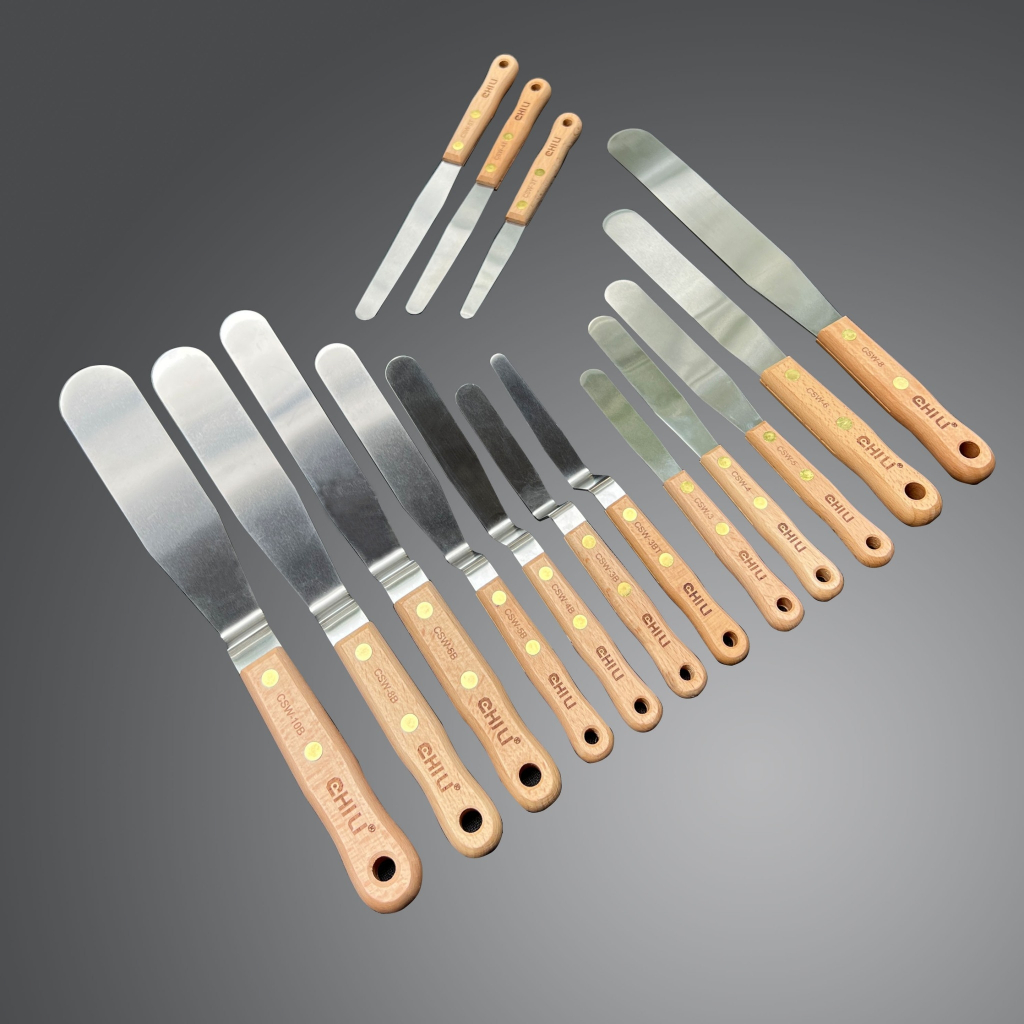 【美德工具】 台灣製CHILI 多功能彈性刮抹刀，木柄不鏽鋼抹刀蛋糕抹刀奶油抹刀矽利康刮刀抹刀烘焙抹刀蛋糕脫模刀白鐵膏刀 | 蝦皮購物